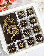 Элитные шоколадные конфеты Ручная роспись Французская хрустящая начинка фундук на темном шоколаде Шоколад