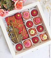 Элитные шоколадные конфеты Ручная роспись Французская хрустящая начинка клубника манго Шоколад ручной работы