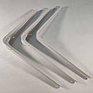 Кутик 100 х 120 мм  для поличок  посилений металева консоль монтажний білий, фото 4