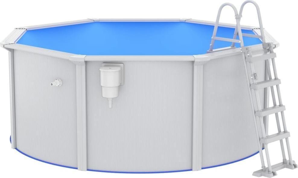 Басейн каркасний vidaXL 300 x 120 см, білий + драбина, фото 1
