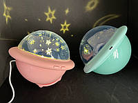 Детский Ночник проектор НЛО звездного неба UFO LED Бирюзовый та Розовый лучший товар