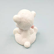 Шоколадна фігурка Ведмедик білий сидить із зайчиком, фото 3