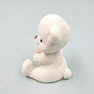 Шоколадна фігурка Ведмедик білий сидить із зайчиком, фото 4