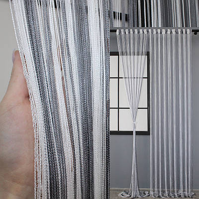 Штори-нитки (1 шт 3х3 м). Колір темно-сірий з білим. Код  61-008