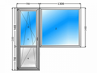 Балконный блок. Пластиковые окно + дверь.