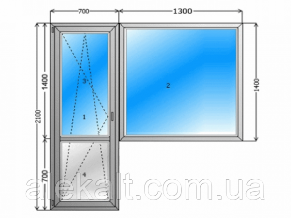 Балконний блок. Пластикові вікно + двері. Безкоштовна доставка по Вінниці.