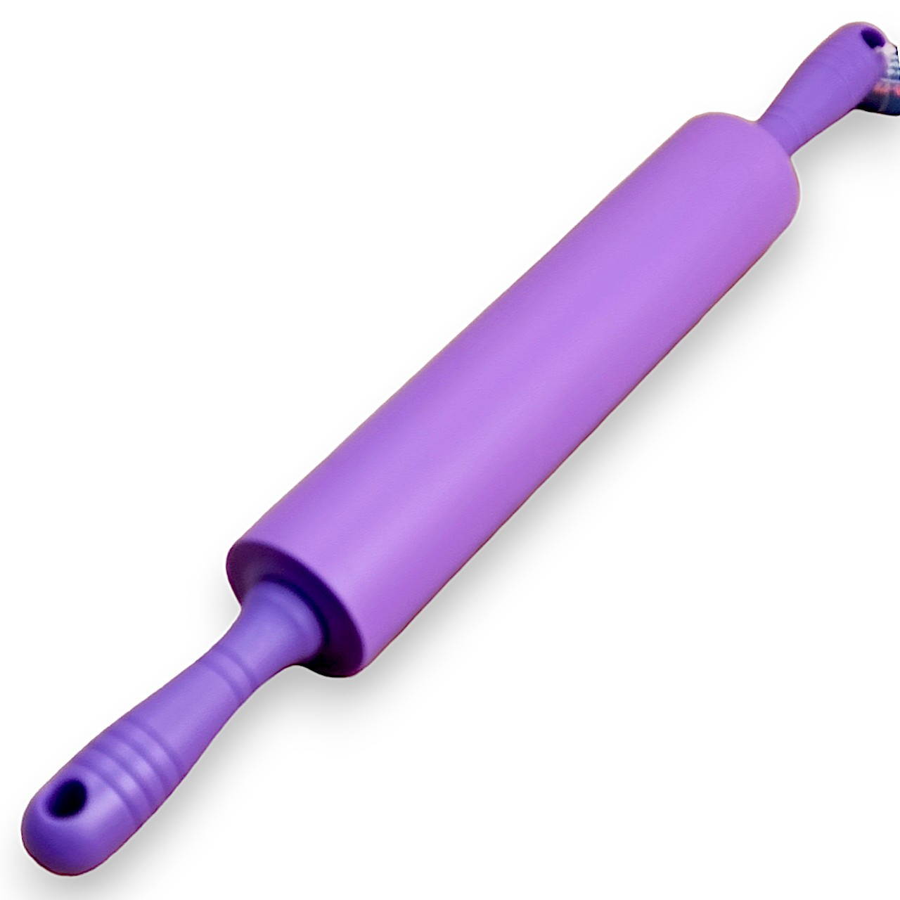 Скалка силіконова для розкачування тіста 45 см силіконова ручка бузковий, фото 1