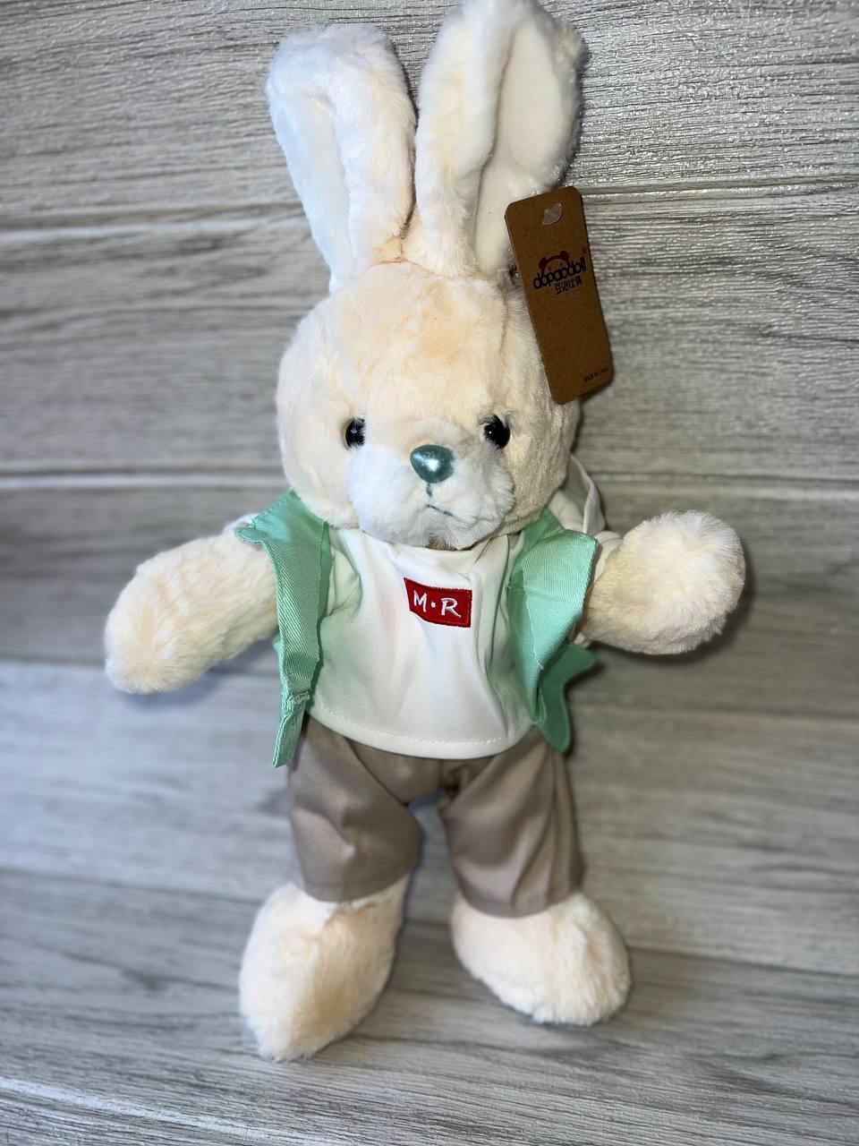 М'яка іграшка заєць, іграшка для дитини, м'який зайчик, Заєць великий в одязі 65см. (B1012-13) OG