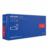 Перчатки нитриловые неопудренные NITRYLEX BASIC размер L, 100 шт., синие