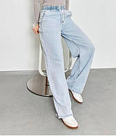 Женские джинсы на резинке с завязками