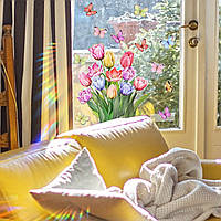 Наліпки Сонцелови на вікно Квіти Тюльпани FK053-3