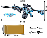 Игрушечный электрический автомат мини М416 граффити стреляет шариками орбизами 86 см.