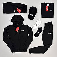 Чоловічий спортивний набір The North Face Норд Фейс 7в1: кофта, штани, футболка, шорти, кепка, шкарпетки ||