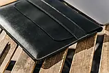 Шкіряний чохол для ноутбука Sleeve чорний , 14 дюймів, фото 5