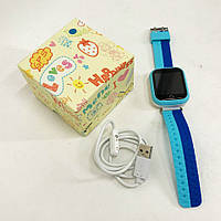 Детские умные часы с GPS Smart baby watch Q750 Blue, смарт часы-телефон c сенсорным экраном WM-904 и играми