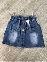 Спідниця дитяча джинсова з кишенями на дівчинку 3-8 років "FLAMINGO" недорого від прямого постачальника