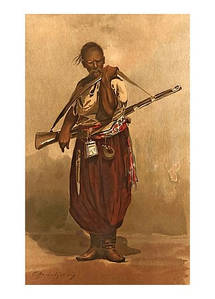 Листівка Українське мистецтво - Тип запорожця, 1890