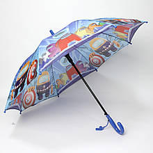 Дитяча парасолька для хлопчика з яскравим принтом Among Us та Капітан Америка, Синя парасолька тросина для хлопчиків топ