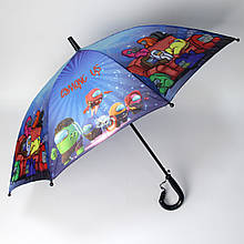 Дитяча парасолька для хлопчика з яскравим принтом Among Us та Месники, Синя парасолька тросина для хлопчиків топ