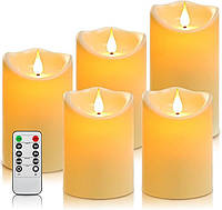 Водонепроницаемые мерцающие Беспламенные свечи Homemory светодиодные LED 5 штук