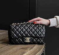 Женская сумка клатч Chanel Black Gold