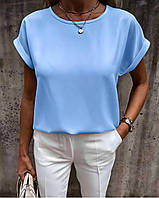 Блузка без рукава нарядная белая, женская молодежная, размер 42-44, 46-48, 50-52, 54-56 недорого, Украина 7км 42/44, Голубой