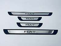 Накладки на пороги FIAT Doblo 2 (Y-1 хром-пласт) TAN24