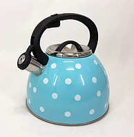 Чайник зі свистком Unique UN-5301, 2.5 л (колір - блакитний, червоний, білий, чорний) (обладнання для кухні) OG