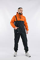 Мужской костюм Nike оранжевый из плащевки веcна-осень 3в1, Спортивный комплект Найк оранжевый Анорак и Штаны