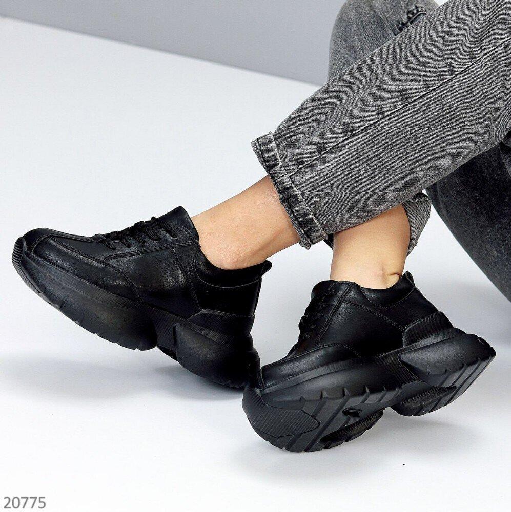 Черные женские кожаные кроссовки Indira, демисезонные кроссовки 36,38-40р код 20775 - фото 3 - id-p2141883927