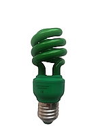 Энергосберегающая декоративная цветная лампа ECO LIGHT 15W 15вт E27 зеленый цвет