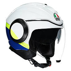 МОТОШОЛОМ ВІДКРИТИЙ AGV ORBYT - BLOCK WHITE/BLUE/YELLOW FLUO