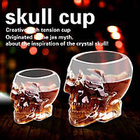 Стеклянная 3D рюмка стакан для алкогольных напитков / Рюмка-череп 75мл