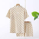 Піжама жіноча, муслінова піжама, комплект для сну із шортами, розмір м, фото 2