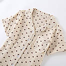 Піжама жіноча, муслінова піжама, комплект для сну із шортами, розмір м, фото 3