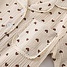 Піжама жіноча, муслінова піжама, комплект для сну із шортами, розмір м, фото 4