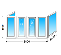 Балкон П-подібний 2700х1500