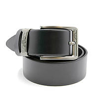 Ремінь чорний брендовий із логотипом Armani зі шкіри, чоловічий ремінь чорний шкіряний для брюк/джинс топ