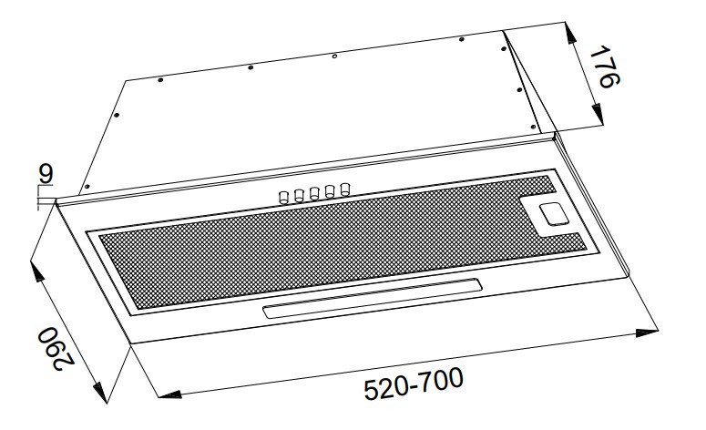 Вытяжка кухонная полновстраиваемая BORGIO BIT-BOX 52 inox-eco (850м/куб) - фото 2 - id-p2074528672