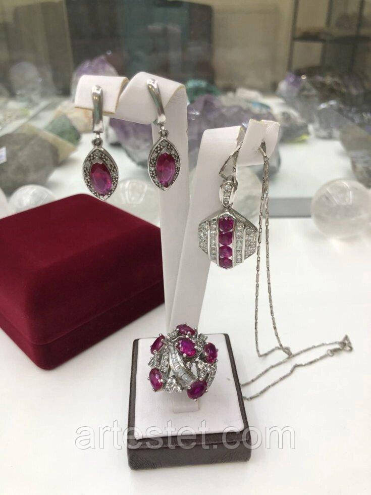 Набір прикрас із гідротермальним рубіном, фото 1