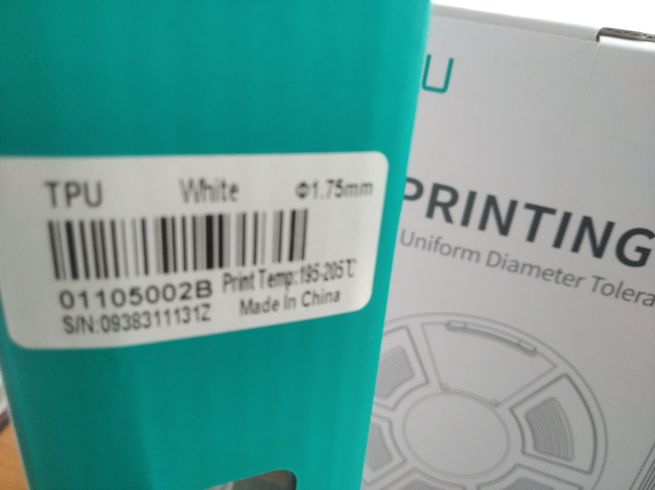TPU пластик/филамент для 3D принтера SUNLU, Filament Белый 1.75мм - фото 2 - id-p2141903860