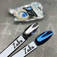 Зеркальная втирка-хром 007 Solid 2 в 1, серебро+синий