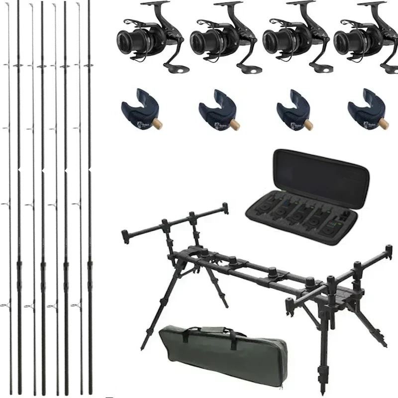 Карповий набір (Карпове вудлище + котушка + Підставка + електронні сигналізатори + Тримачі для вудлища), фото 1