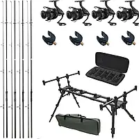 Карповый набор (Карповое удилище+Катушка+Подставка+Электронные сигнализаторы+Держатели для удилища)