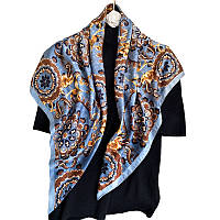 Женский платок шелковый сатин в английском стиле, 90*90 см