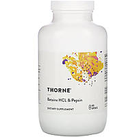 Бетаин HCL и пепсин Thorne Research (Betaine HCl & Pepsin) 450 вегетарианских капсул