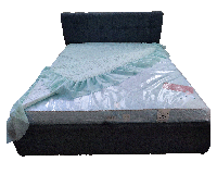 Кровать двуспальная Тринити ткань серая
