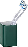 Керамический держатель WENKO Elmo Green для зубной щетки и зубной пасти, керамика, 6,5 х 9 х 6,5 см, зеленый