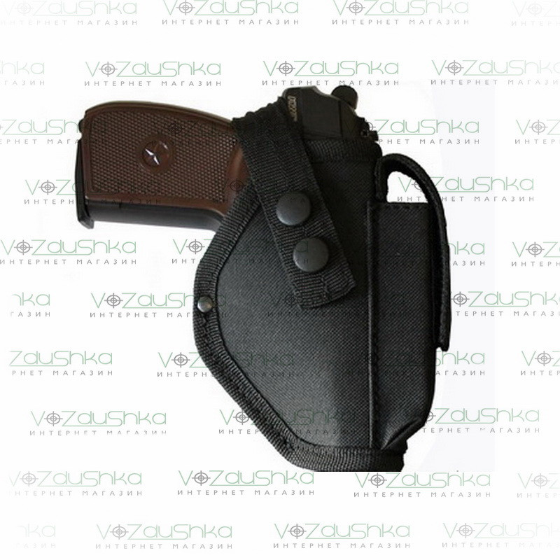 Кобура тактическая набедренная для пистолета пм, черная ткань Оксфорд - фото 4 - id-p363744687