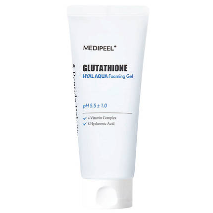 Зволожувальний гель-пінка для вмивання Medi-Peel Glutathione Hyal Aqua Foaming Gel 150ml, фото 1